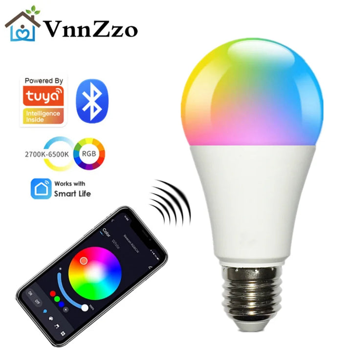 Lâmpada LED Inteligente RGB 15W E27 – Bluetooth, Regulável, iOS/Android