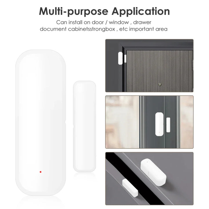Sensor de Porta e Janela WiFi Tuya – Detector Inteligente sem Fios para Casa, Controlo por App, Alexa e Google Home