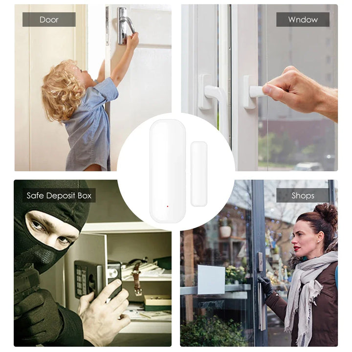 Sensor de Porta e Janela WiFi Tuya – Detector Inteligente sem Fios para Casa, Controlo por App, Alexa e Google Home