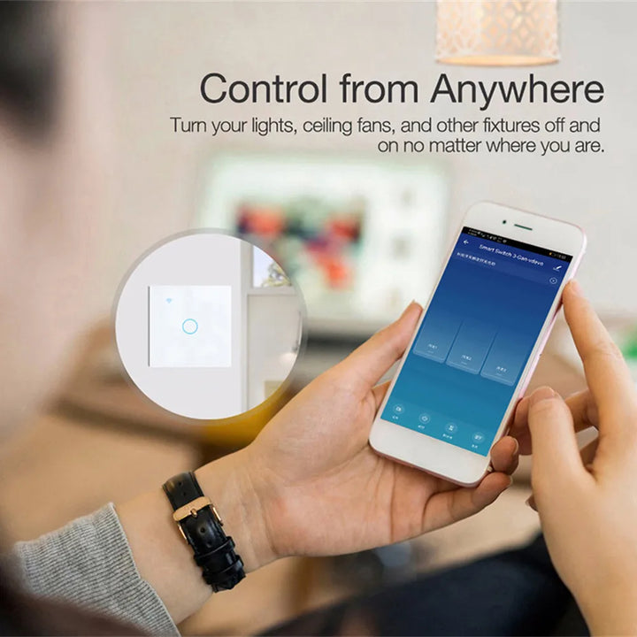 Interruptor de Luz Inteligente WiFi Tuya 1-4 Vias – Painel Tátil, Alexa/Google